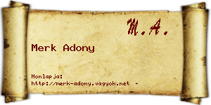 Merk Adony névjegykártya